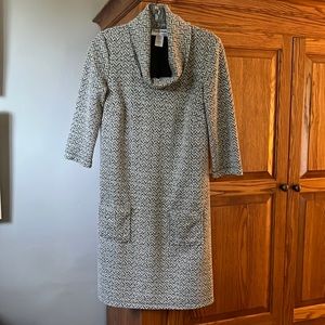 NorthStyle knit turtleneck black print dress.